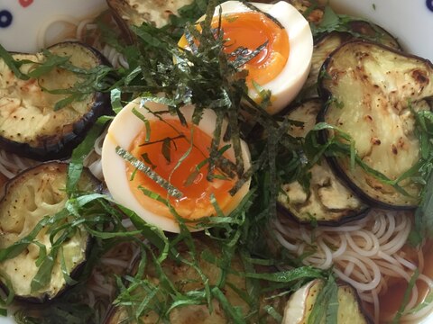 サッパリ！焼きナスぶっかけそうめん